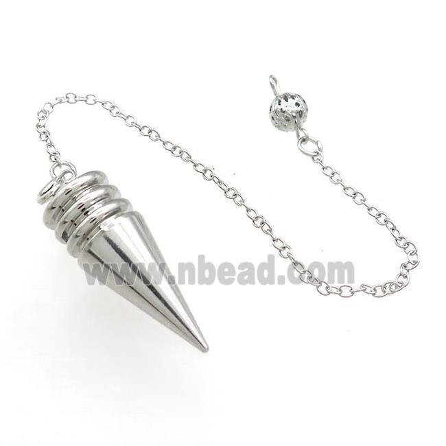 Alloy Pendulum Pendant With Chain Platinum Plated