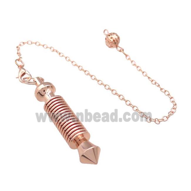Alloy Pendulum Pendant With Chain Rose Gold