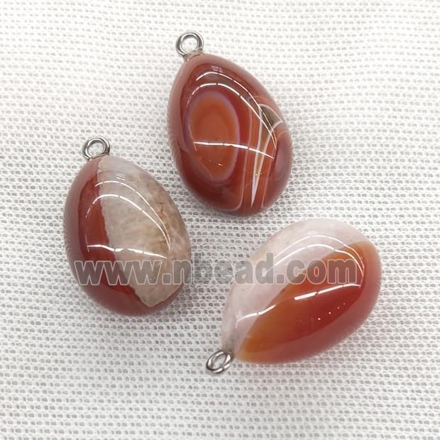 Natural Agate Egg Pendant Red