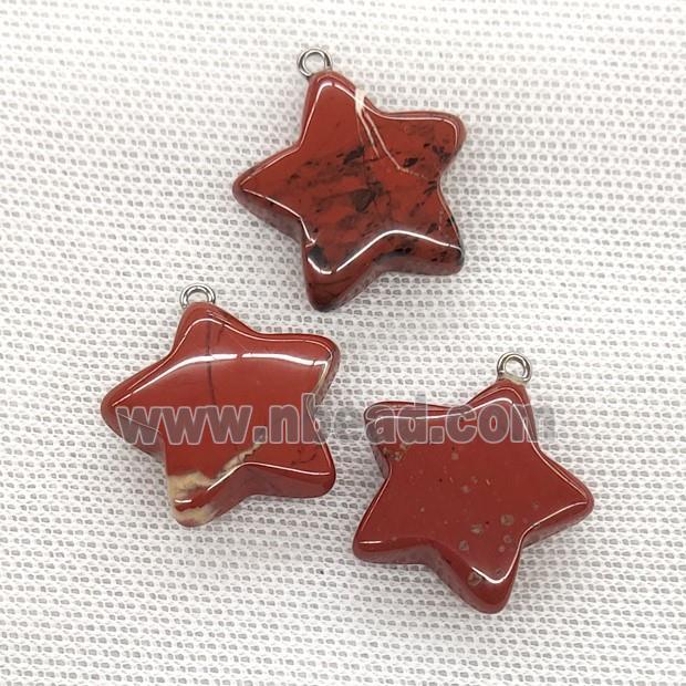 Natural Red Jasper Star Pendant