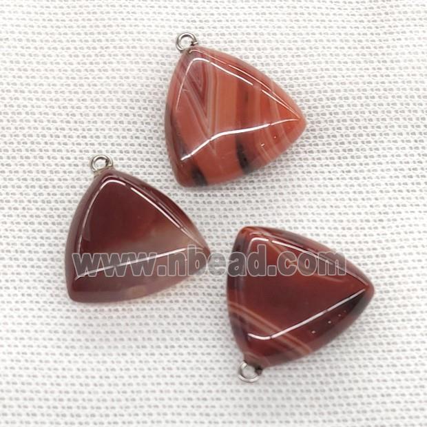 Natural Agate Triangle Pendant Red