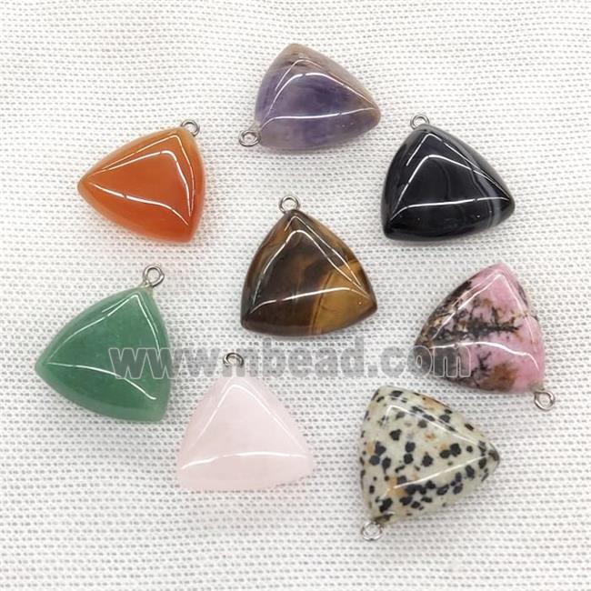 Mixed Gemstone Triangle Pendant