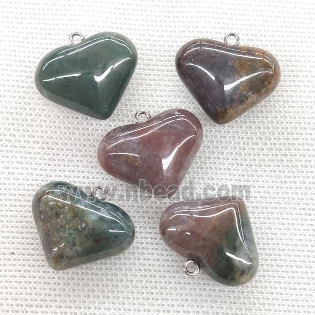 Natural Indian Agate Heart Pendant