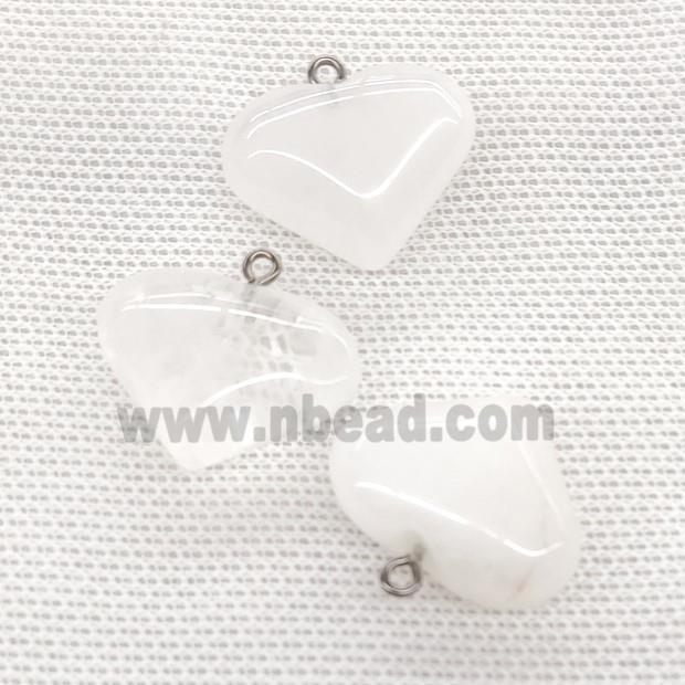 White Clear Quartz Heart Pendant