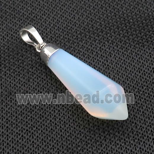 White Opalite Pendulum Pendant Silver Plated