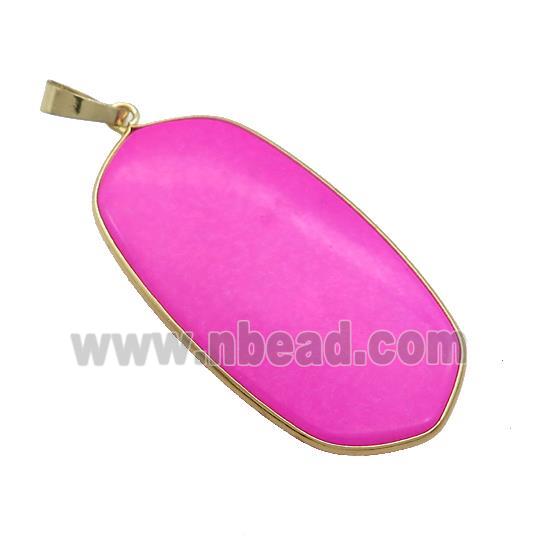 Howlite Oval Pendant Dye Gold Plated