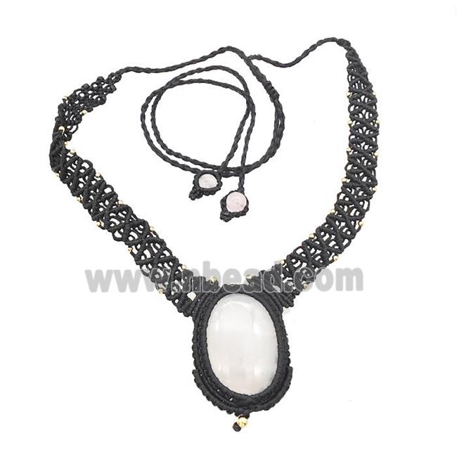 Clear Quartz Necklaces Adjustable Nylon Rope