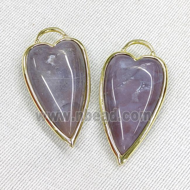 Natural Indian Agate Arrowhead Pendant Gold Plated