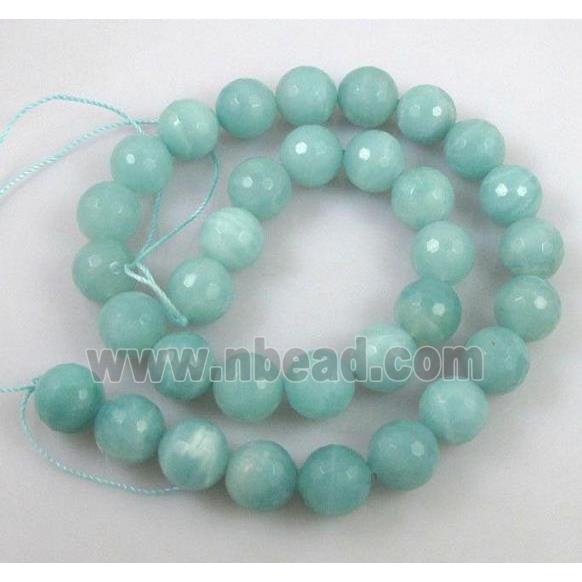 Amazonite Beads, faceted round gemstone, grade AB