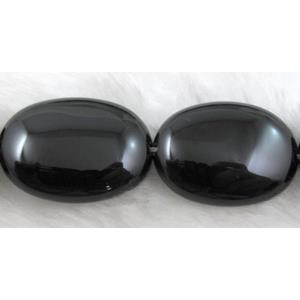 Natural black onyx Agate beads, oval