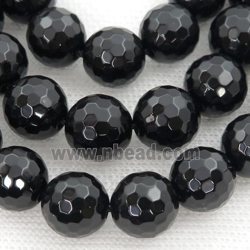 natural Black Agate Onyx Beads, faceted round