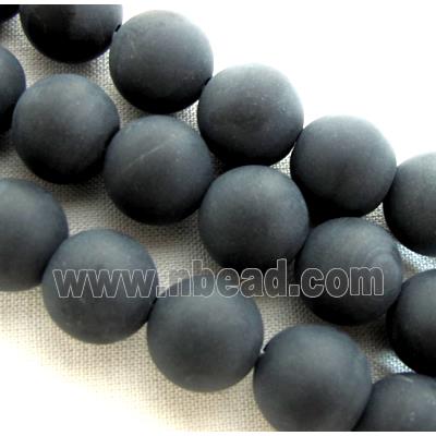 round matte agate onyx Beads, black