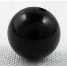 round Black Onyx Beads with 1/2 drilled hole
