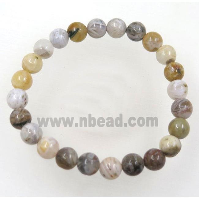 round zhuye Bamboo Agate beads bracelet, stretchy