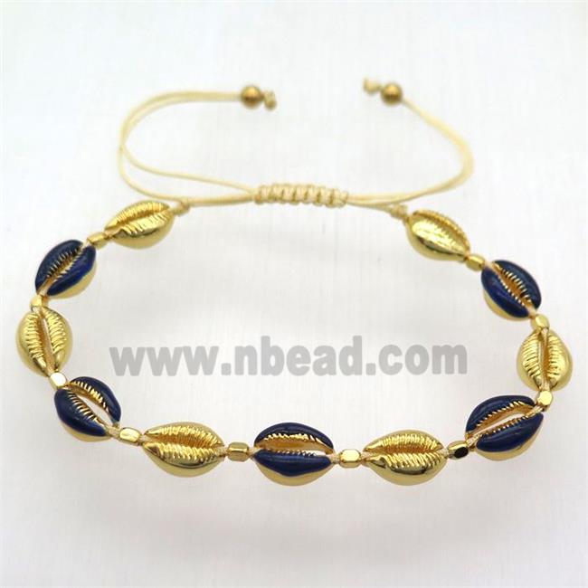 handmade bracelet with coper conch, Adjustable