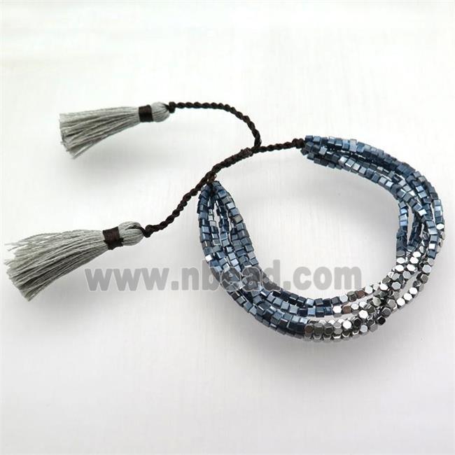handmade Adjustable bracelet with crystal glass bead