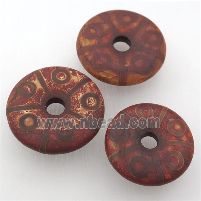 Tibetan Dzi Agate donut pendant, eye