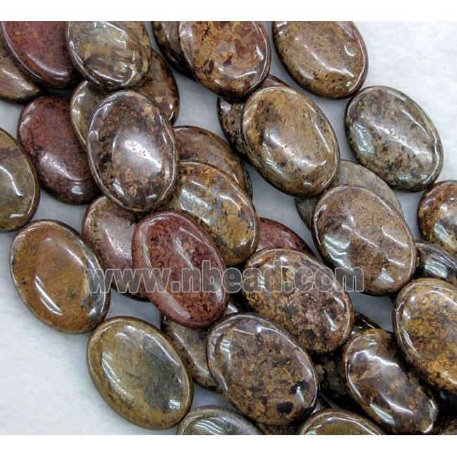 flat-oval Bronzite Beads