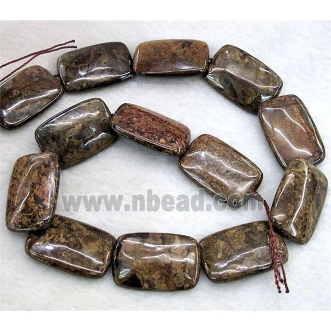 Bronzite Stone Bead, rectangle