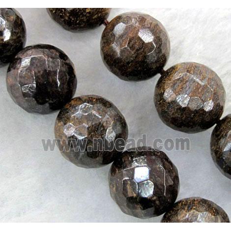 faceted round Bronzite Beads