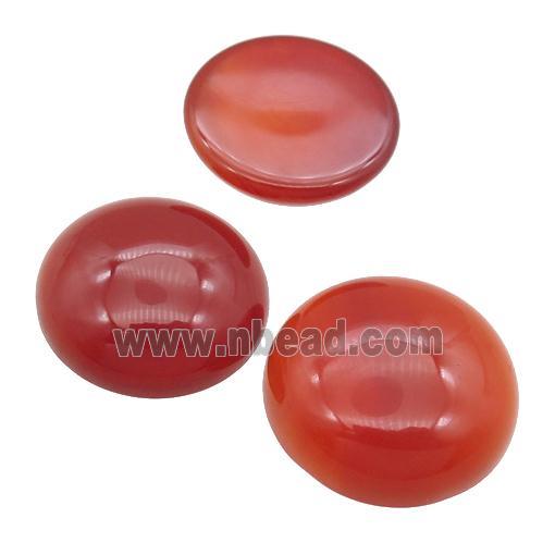 red Carnelian Agate Cabochon, Circle