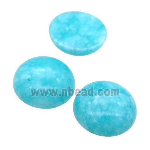 teal Synthetic Amazonite Cabochon, circle