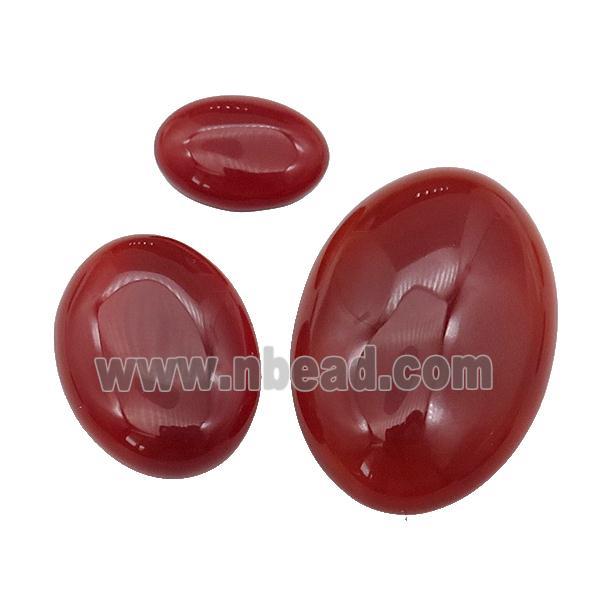 red Agate oval Cabochon