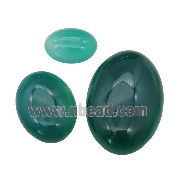 green Agate oval Cabochon