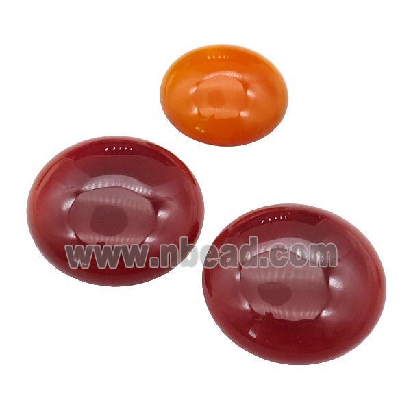 red Agate circle Cabochon