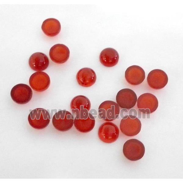 red agate carnelian cabochon, round