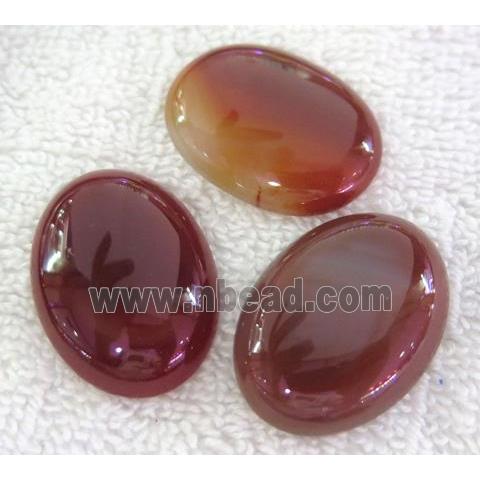 red agate cabochon, oval