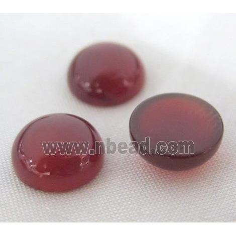 red carnelian agate cabochon, round