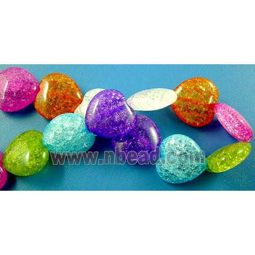 Chinese Crackle Crystal beads, heart