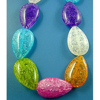 Chinese Crackle Crystal beads, teardrop