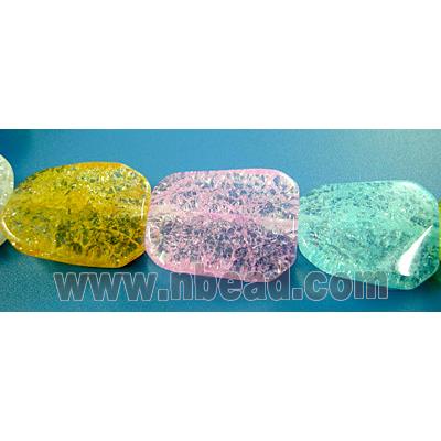 Chinese Crackle Crystal beads, Twist Rectangle