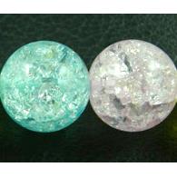 Round Chinese Crackle Crystal beads, mix color