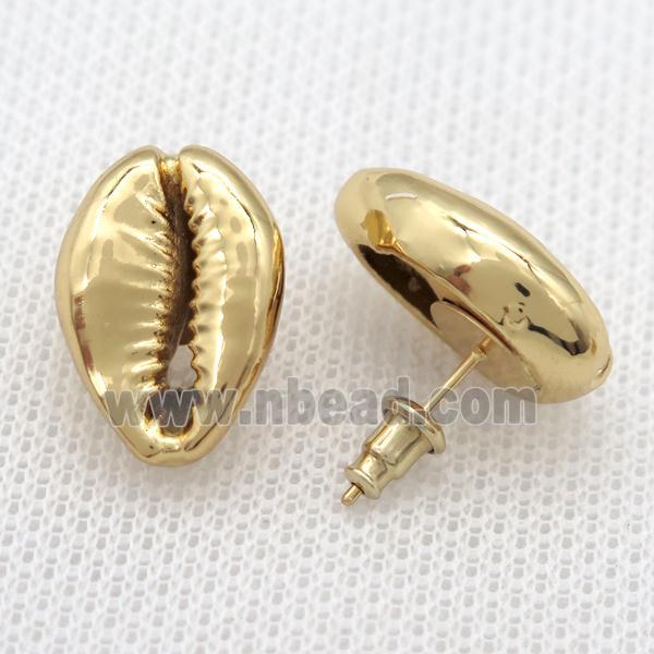 Conch Shell stud Earrings, gold plated