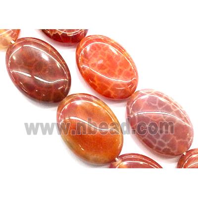 ruby Fire Agate beads, oval, grade A