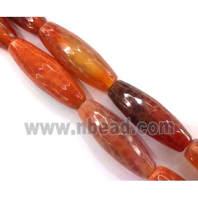 ruby fire Agate beads, faceted rice, grade A