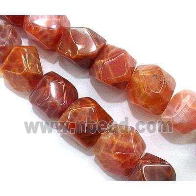 ruby fire Agate beads, faceted erose, grade A