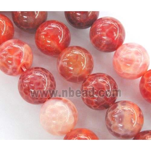round Fire Ruby Agate beads, grade A