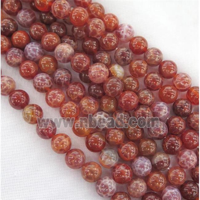 ruby Fire Agate Beads, round
