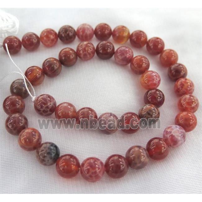 ruby Fire Agate Beads, round