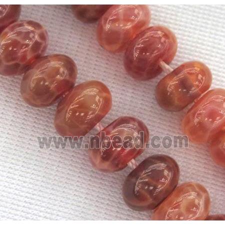 ruby fire agate beads, rondelle