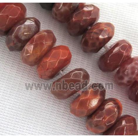 ruby Fire Agate Beads, faceted rondelle