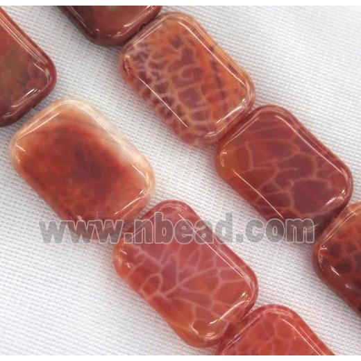 ruby fire agate beads, rectangle