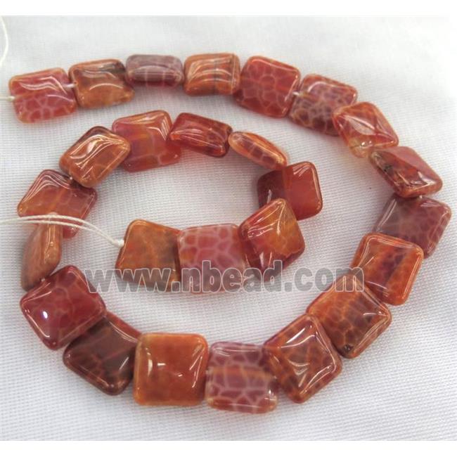 ruby fire agate beads, square