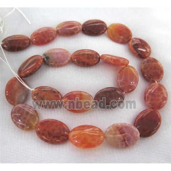 ruby fire agate bead, oval