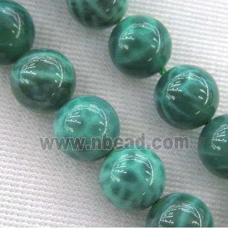 round peacock green Fire Agate Beads