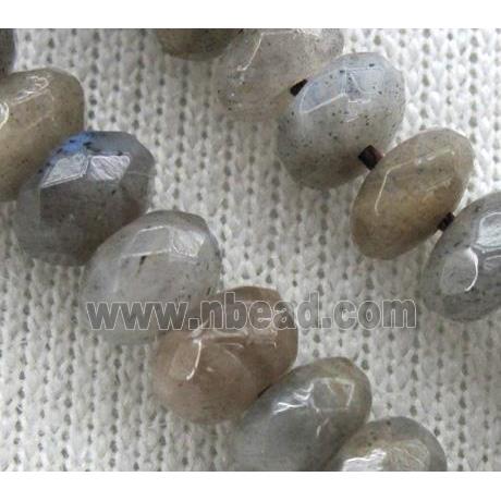 Labradorite Stone bead, faceted rondelle